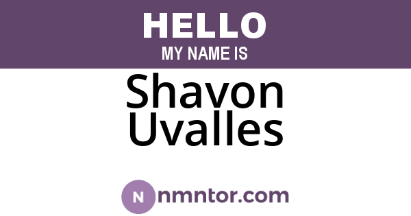 Shavon Uvalles