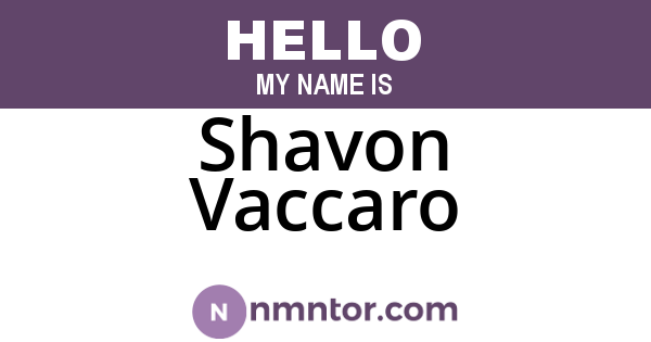 Shavon Vaccaro