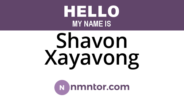 Shavon Xayavong