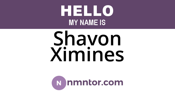 Shavon Ximines