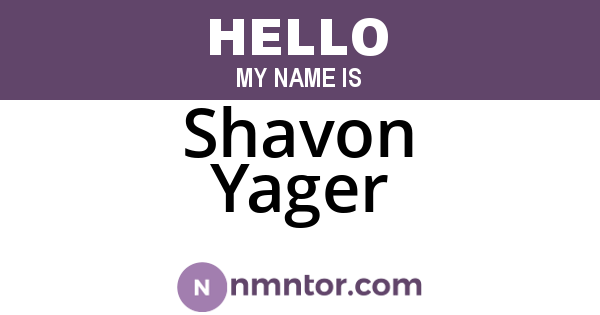 Shavon Yager