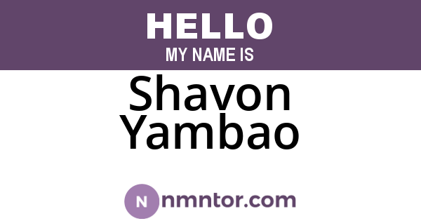 Shavon Yambao