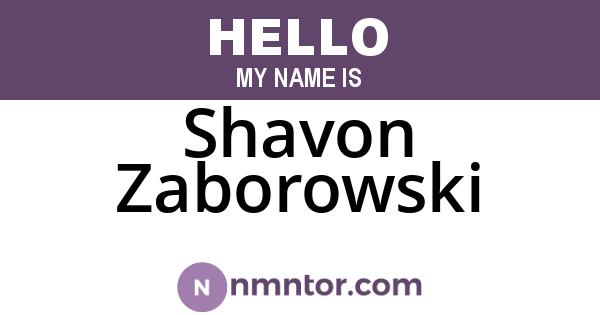 Shavon Zaborowski