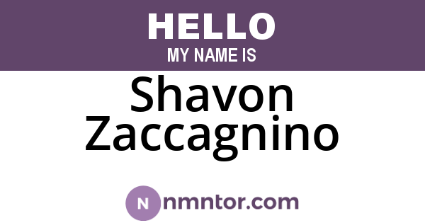 Shavon Zaccagnino
