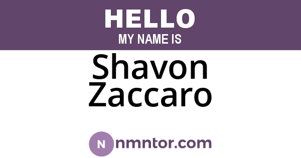 Shavon Zaccaro