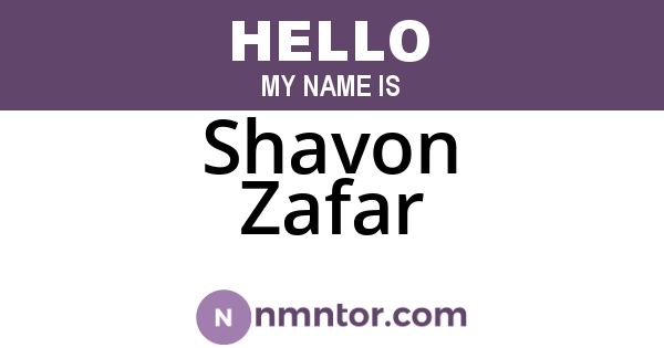 Shavon Zafar