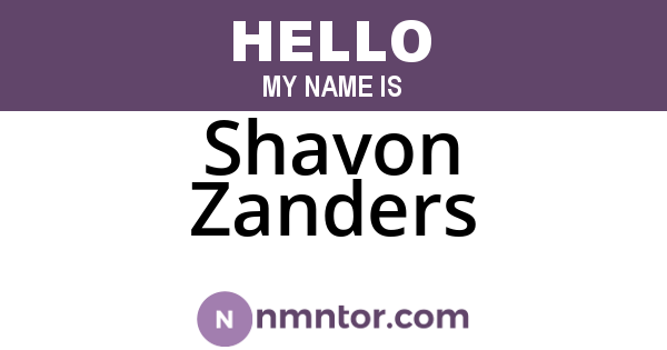 Shavon Zanders