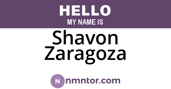 Shavon Zaragoza
