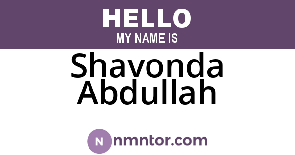 Shavonda Abdullah