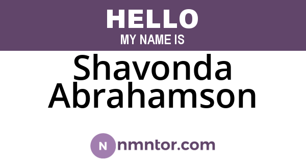 Shavonda Abrahamson