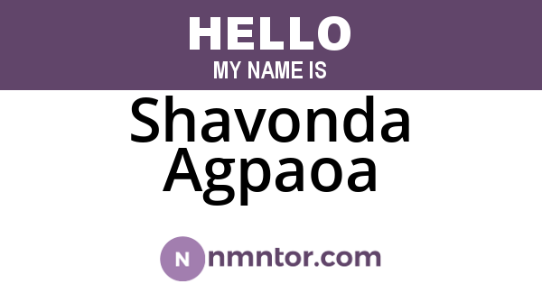 Shavonda Agpaoa