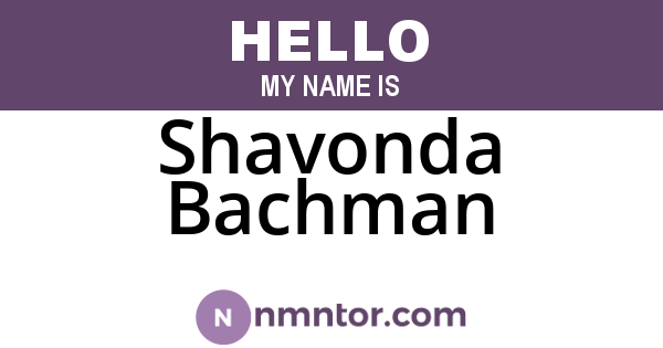 Shavonda Bachman