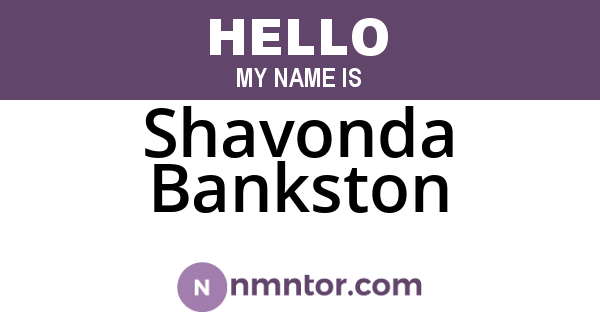 Shavonda Bankston