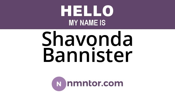 Shavonda Bannister