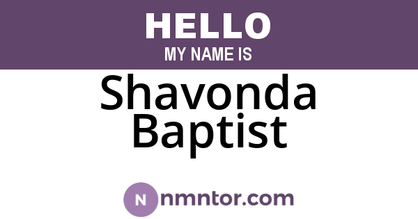 Shavonda Baptist