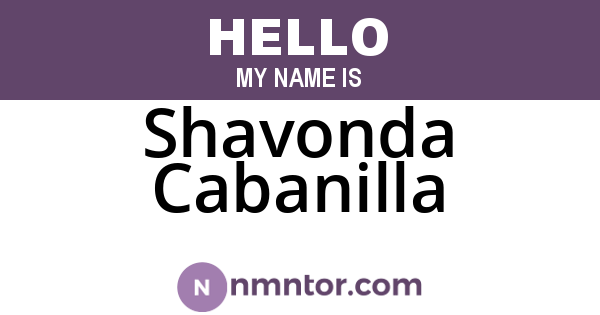 Shavonda Cabanilla