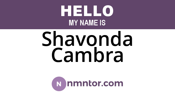 Shavonda Cambra