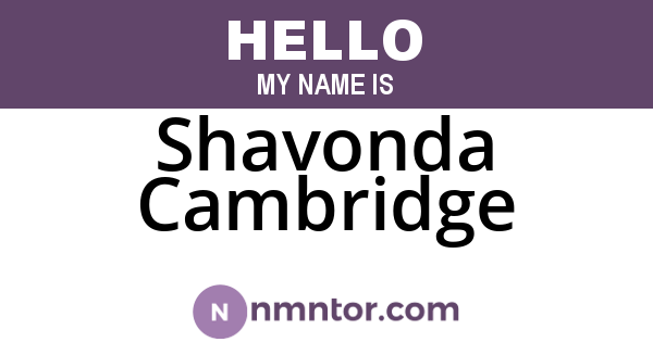 Shavonda Cambridge