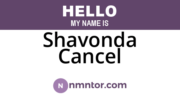Shavonda Cancel