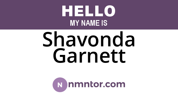 Shavonda Garnett