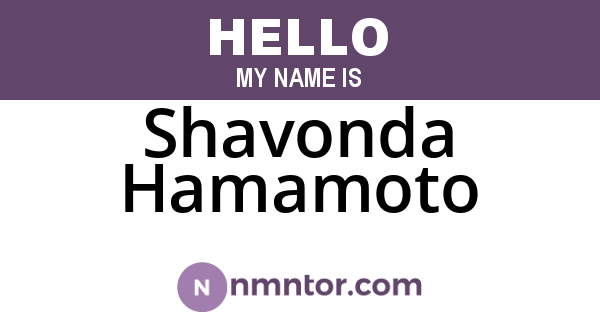 Shavonda Hamamoto