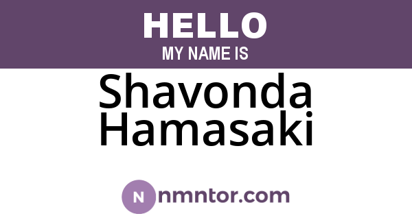Shavonda Hamasaki