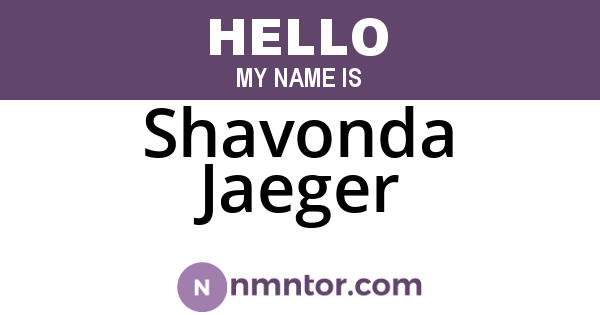 Shavonda Jaeger