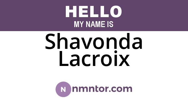 Shavonda Lacroix