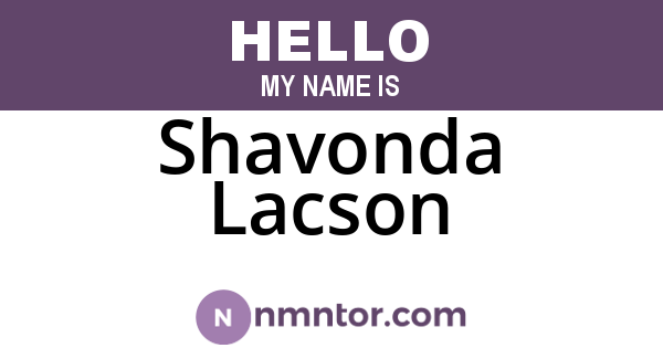 Shavonda Lacson