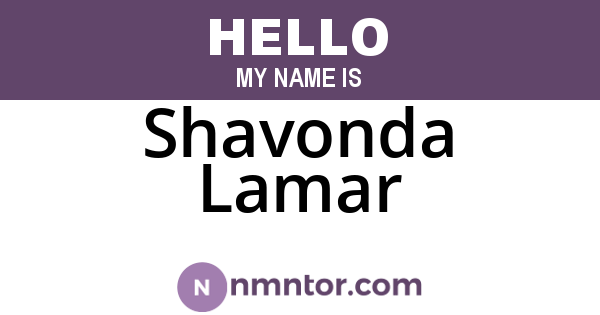 Shavonda Lamar