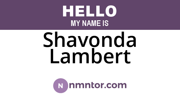 Shavonda Lambert