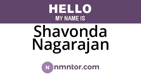 Shavonda Nagarajan