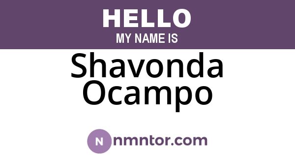 Shavonda Ocampo