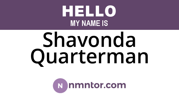 Shavonda Quarterman