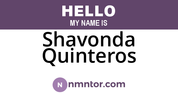Shavonda Quinteros