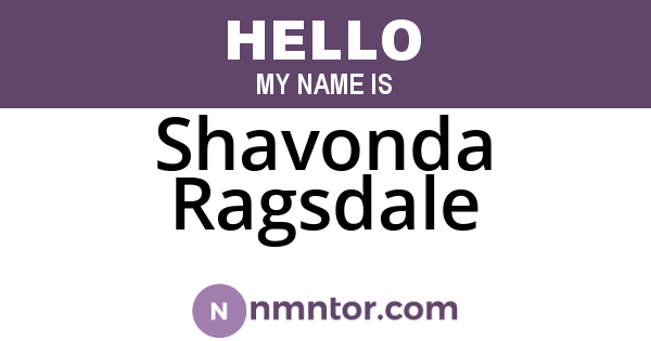 Shavonda Ragsdale