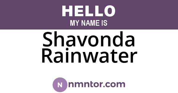 Shavonda Rainwater