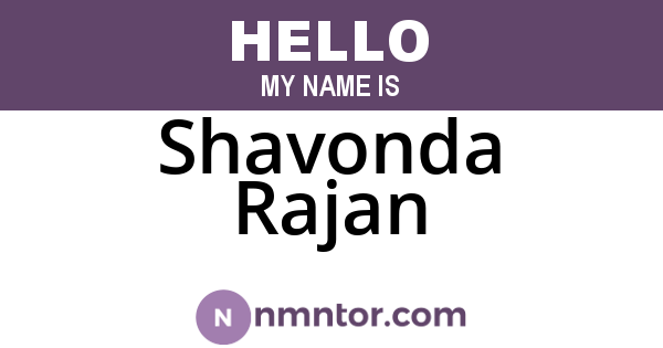 Shavonda Rajan
