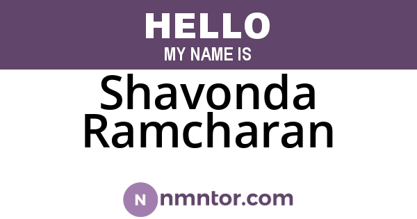 Shavonda Ramcharan