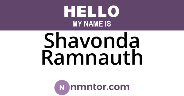 Shavonda Ramnauth
