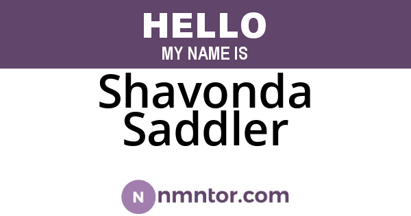 Shavonda Saddler