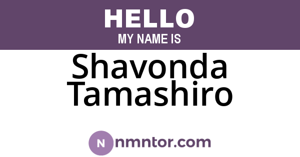Shavonda Tamashiro