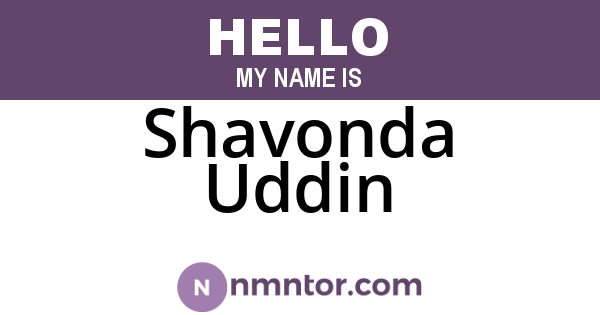 Shavonda Uddin