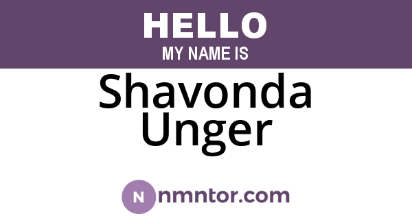 Shavonda Unger