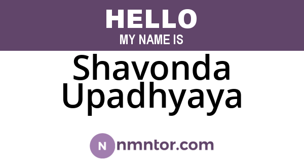 Shavonda Upadhyaya