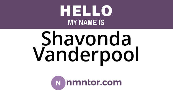 Shavonda Vanderpool