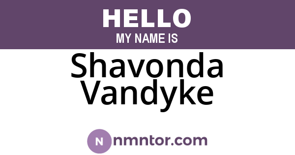 Shavonda Vandyke