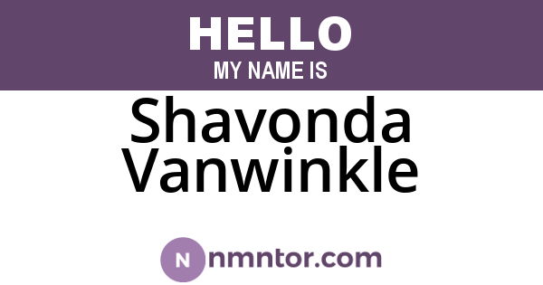 Shavonda Vanwinkle