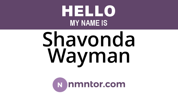 Shavonda Wayman