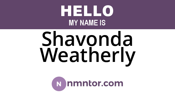 Shavonda Weatherly